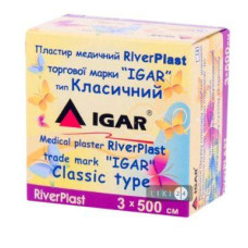 Пластир медичний RiverPlast ТМ "ІГАР"  3 х 500 cм.Класичний (на бавовняній основі)