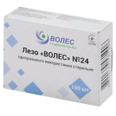 Лезо "ВОЛЕС" №24 одноразового використання стерильне, уп.100 шт.