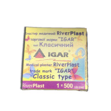 Пластир медичний RiverPlast ТМ "ІГАР"  1 х 500 cм.Класичний (на бавовняній основі)