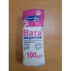 Вата мед. гігієніч. нест. ТМ "Білосніжка" зиг-заг 100 г Укрмедтекстиль