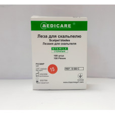 Лезо для скальпеля з вуглецевої сталі №15 "Medicare"