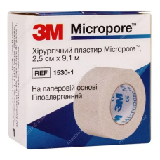 Пластир ЗМ хірург. паперовий  Micropore™ 2,5 см х 9,1 м