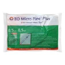 Шприц інсулін. (B-D) MICRO-FINE Plus 0.5мл  U-100 30G (0,30*8мм)  №10