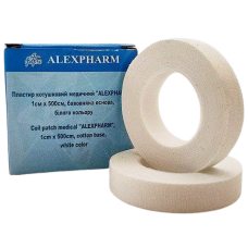 Пластир котушковий медичний "ALEXPHARM", 1см х 500cм, бавовняна основа, білого кольору